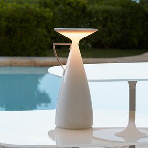 Kartell LED stolna lampa na baterije Camomille, bijela, visina 24 cm, prigušiva, Bijela, Dnevni boravak/blagovaonica, Plastika