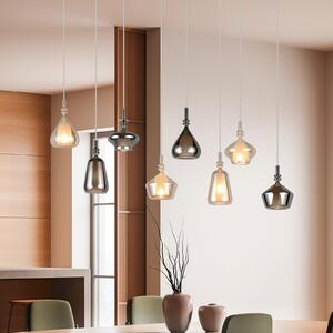 Trio Lighting Viseća lampa Aldea, duljina 115 cm, bijela/jantarna/kromirano staklo, 8 žarulja., prigušiva, Bež, Dnevni boravak/blagovaonica, Staklo