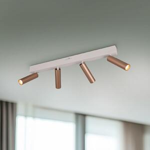 Trio Lighting LED stropni reflektor Ambala, duljina 65 cm, sivo/smeđa, 4 žarulje., prigušiva, Smeđa / hrđa, Dnevni boravak/blagovaonica, Metal