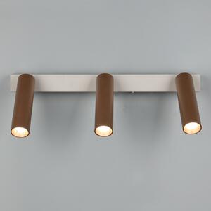 Trio Lighting LED stropni reflektor Ambala. Duljina 44 cm, sivo/smeđa, 3 žarulje., prigušiva, Smeđa / hrđa, Dnevni boravak/blagovaonica, Metal