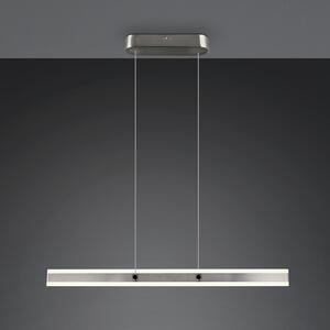 Trio Lighting Arcola LED viseća svjetiljka, boje nikla, duljina 115 cm CCT 2 žarulje., prigušiva, Metalik, Dnevni boravak/blagovaonica, Metal