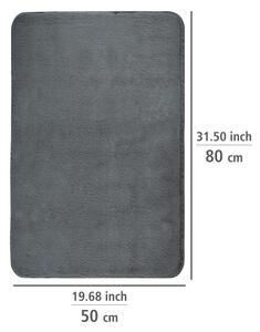 Tamno siva tekstilna kupaonska prostirka 50x80 cm Saravan - Wenko