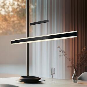 Trio Lighting LED viseća svjetiljka Arcola crna, duljina 152 cm, dodirni prigušivač, CCT, prigušiva, Crno, Dnevni boravak/blagovaonica, Metal
