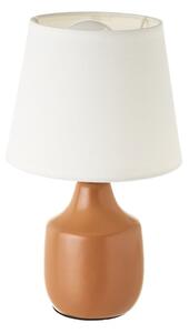 Bijela/smeđa stolna lampa keramička s tekstilnim sjenilom (visina 24 cm) – Casa Selección