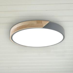 Näve LED stropna svjetiljka Borneo, hrast, metal, CCT, daljinski upravljač, prigušiva, Drvo, Dnevni boravak/blagovaonica, Drvo