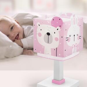 Dalber Dječja stolna lampa Baby Jungle, roza, G4, širina 14 cm, Ružičasta ruža, rasadnik, Plastika