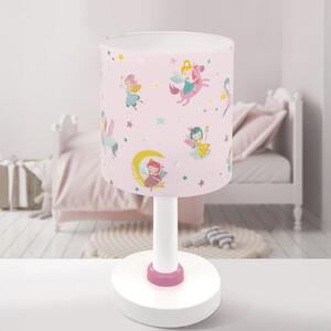 Dalber Dječja stolna lampa Fairy Dreams, G4, Ø 15 cm, Ružičasta ruža, rasadnik, Plastika