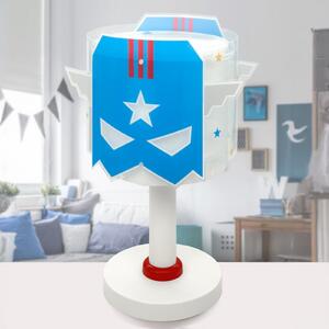 Dalber Dječja stolna lampa Blue Hero, G4, Ø 15 cm, Plava, rasadnik, Plastika