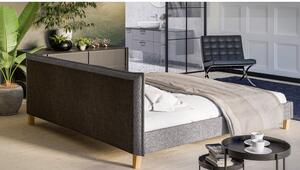 Sivi tapecirani bračni krevet s podnicom 200x200 cm Tina - Ropez