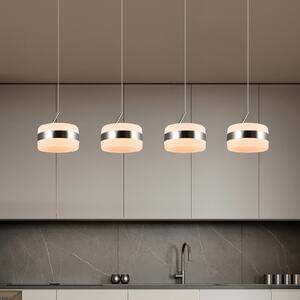 Trio Lighting Viseća LED svjetiljka Dios, boje nikla, duljina 85 cm, CCT, 4 žarulje., prigušiva, Metalik, Dnevni boravak/blagovaonica, Metal
