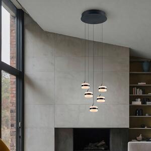 Trio Lighting Dios LED viseća svjetiljka, boje nikla, Ø 45 cm, CCT, 5 žarulja., prigušiva, Metalik, Dnevni boravak/blagovaonica, Metal