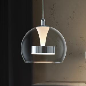 Trio Lighting Flynt LED viseća svjetiljka, Ø 20 cm, kromirana, metal/staklo, CCT, prigušiva, Metalik, Dnevni boravak/blagovaonica, Metal