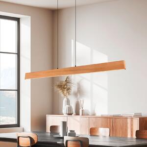 Trio Lighting LED viseća svjetiljka Edgewood, duljine 150 cm, boje drva, CCT, prigušiva, Drvo, Dnevni boravak/blagovaonica, Drvo