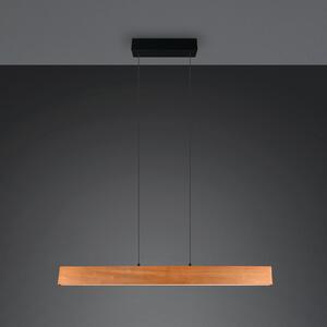 Trio Lighting LED viseća svjetiljka Edgewood, duljina 115 cm, boja drveta, CCT drva, prigušiva, Drvo, Dnevni boravak/blagovaonica, Drvo