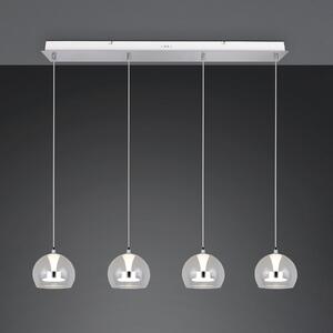 Trio Lighting Flynt LED viseća lampa, duljina 97 cm, metal boje kroma, 4 žarulje., prigušiva, Metalik, Dnevni boravak/blagovaonica, Metal