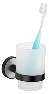Bijela samostojeća staklena čašica za četkice za zube Udine - Wenko