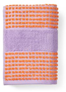 Narančasto-svjetlo ljubičasta ručnik od organskog pamuka 50x100 cm Check – JUNA