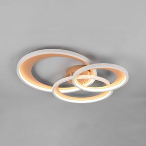 Trio Lighting LED stropna svjetiljka Granada, smeđa, duljina 71 cm, metalna, CCT, prigušiva, Smeđa / hrđa, Dnevni boravak/blagovaonica, Metal