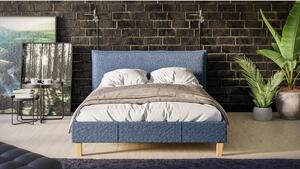 Plavi tapecirani bračni krevet s podnicom 140x200 cm Tina - Ropez