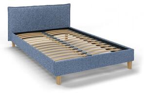 Plavi tapecirani bračni krevet s podnicom 140x200 cm Tina - Ropez
