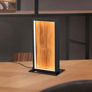 Trio Lighting LED stolna lampa Kalea, visina 30 cm, boja drveta, drvo, prigušiva, Drvo, Dnevni boravak/blagovaonica, Drvo