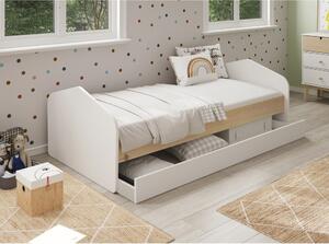 Bijeli/natur dječji krevet u dekoru bora s dodatnim ležajem 90x200 cm Estefania – Marckeric