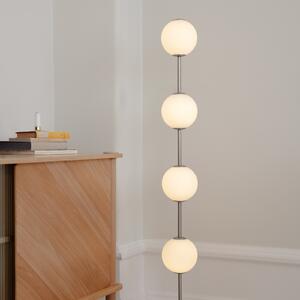UMAGE LED podna lampa Audrey, boje čelika, visina 128 cm, 4 žarulje., prigušiva, Metalik, Dnevni boravak/blagovaonica, Metal, Metak