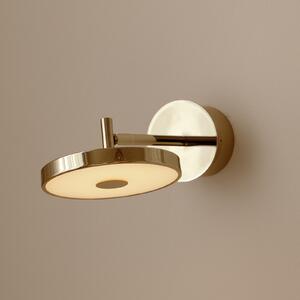 UMAGE LED zidna svjetiljka Asteria SHORT HW, polirani mesing, 28 cm, prigušiva, Zlato / mjed, Dnevni boravak/blagovaonica, Metal, Zidna utičnica ispod
