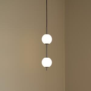 UMAGE LED viseća svjetiljka Audrey, boje čelika, 2 žarulje, Ø 12 cm, prigušiva, Metalik, Dnevni boravak/blagovaonica, Metal, Metak