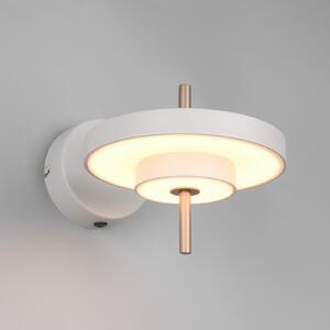 Trio Lighting Keaton LED zidna lampa, svijetlosiva, Ø 20 cm, metalna, CCT, prigušiva, Sivo, Dnevni boravak/blagovaonica, Metal
