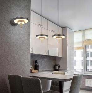 Trio Lighting Keaton LED viseća lampa, crno/zlatna, Ø 40 cm, CCT, prigušiva, Crno, Dnevni boravak/blagovaonica, Metal
