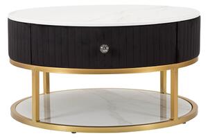Crni/u zlatnoj boji okrugli stolić za kavu Montpellier – Mauro Ferretti