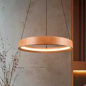 Trio Lighting Lynwood LED viseća svjetiljka, Ø 50 cm, boja drva, drvo, prigušljiva, prigušiva, Drvo, Dnevni boravak/blagovaonica, Drvo