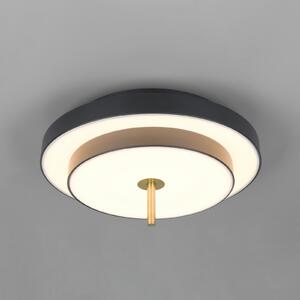 Trio Lighting Keaton LED stropna svjetiljka, crno/zlatna, Ø 40 cm, CCT, prigušiva, Crno, Dnevni boravak/blagovaonica, Metal