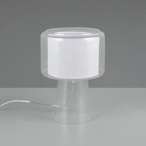 Trio Lighting Stolna lampa Rocka, prozirna, visina 29 cm, staklo/tkanina, Providna, Dnevni boravak/blagovaonica, Staklo