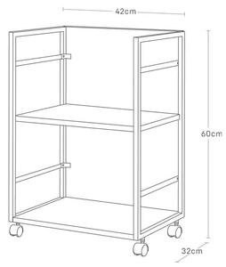 Crni metalni regal na kotačima 42x60 cm Tower – YAMAZAKI