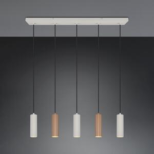 Trio Lighting Viseća lampa Soka, smeđa/siva, duljina 85 cm, metalna, 5 žarulja., prigušiva, Smeđa / hrđa, Dnevni boravak/blagovaonica, Metal