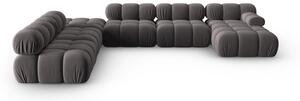 Tamno siva baršunasta sofa 379 cm Bellis – Micadoni Home