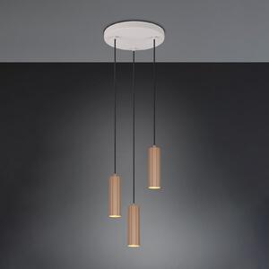 Trio Lighting Soka viseća lampa, smeđa/siva, Ø 28 cm, metalna, 3 žarulje., prigušiva, Smeđa / hrđa, Dnevni boravak/blagovaonica, Metal