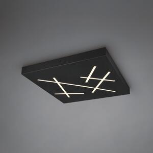 Trio Lighting LED stropna svjetiljka Snip, mat crna, duljine 50 cm, metalna, CCT, prigušiva, Crno, Dnevni boravak/blagovaonica, Metal