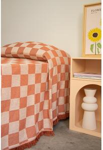Ciglasti/bež prekrivač za bračni krevet 240x240 cm Terracota Checkerboard – Really Nice Things