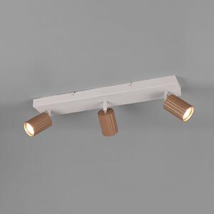 Trio Lighting Stropni reflektor Soka, smeđe/sivi, duljina 50 cm, metalni, 3 žarulje., prigušiva, Smeđa / hrđa, Dnevni boravak/blagovaonica, Metal