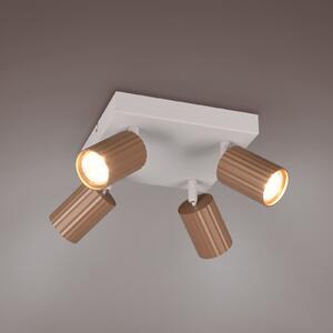 Trio Lighting Stropni reflektor Soka, smeđe/sivi, duljina 20 cm, metalni, 4 žarulje., prigušiva, Smeđa / hrđa, Dnevni boravak/blagovaonica, Metal