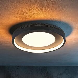 Trio Lighting Solea LED stropna svjetiljka, mat crna, Ø 40 cm, plastika, Crno, Dnevni boravak/blagovaonica, Plastika