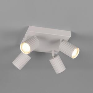 Trio Lighting Stropni reflektor Soka, svijetlo siva, duljina 20 cm, metal, 4 žarulje., prigušiva, Sivo, Dnevni boravak/blagovaonica, Metal