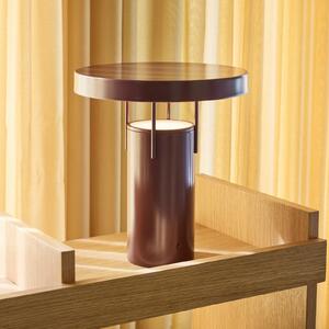 Hübsch HÖBSCH LED punjiva stolna lampa BringMe, bordo metalik, 28 cm, prigušiva, Crvena, Metal