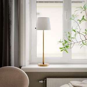 By Rydéns Stolna lampa Rydens Lumi, 69 cm, zlatna/bijela, tekstil, Zlato / mjed, Dnevni boravak/blagovaonica, Metal
