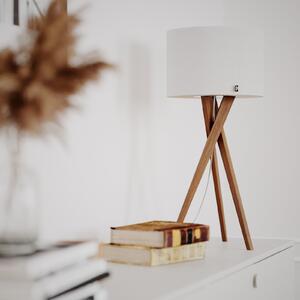 By Rydéns Stolna lampa Vega by Rydens, hrast/bijela, 55 cm, drvo, tekstil, Bijela, Dnevni boravak/blagovaonica, Drvo