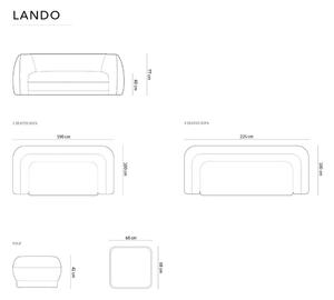 Tamno siva baršunasti sofa 190 cm Lando – Micadoni Home