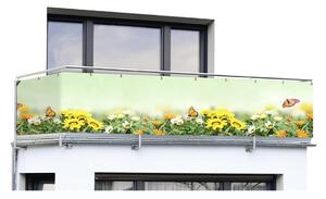 Žuto-zeleni plastičan balkonski zastor 500x85 cm Butterfly – Maximex